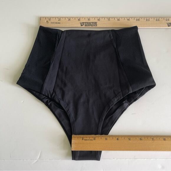 L*Space Jackie High Waist Bikini Bottom Swim Black - Picture 11 of 13